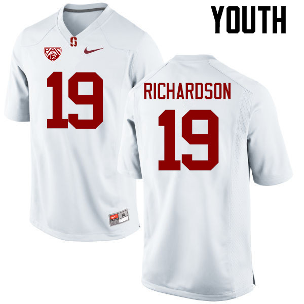 Youth Stanford Cardinal #19 Jack Richardson College Football Jerseys Sale-White - Click Image to Close